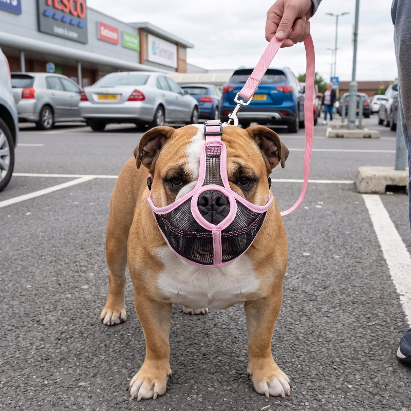Gros plan muselière pour chien brachycéphale bouledogue