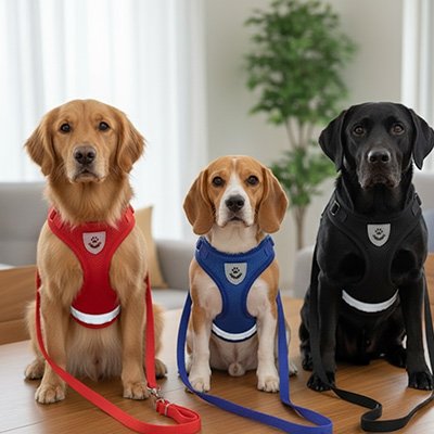 Harnais chien couleurs exposées