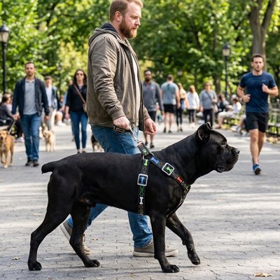 Harnais chien léger et confortable noir