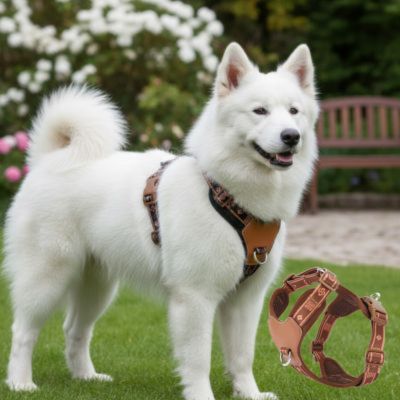 Harnais chien point réglable noir marron