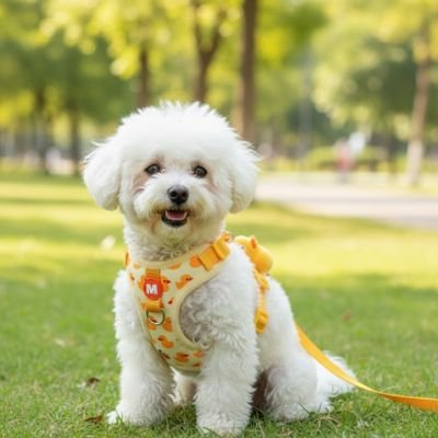 Harnais petit chien ajustable jaune