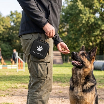 Homme récompense chien dressage sac à friandise pour chien