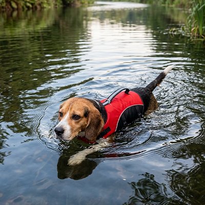 Hydroguard Gilet de sauvetage Chien rouge poignée
