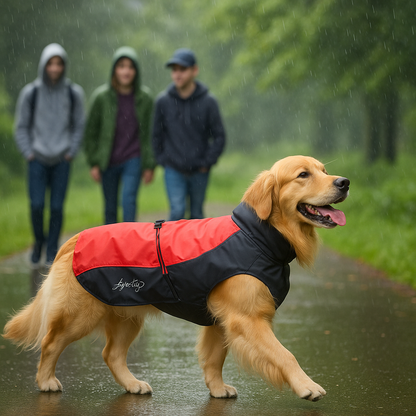 Imperméable pour chien déperlant confortable hiver rouge