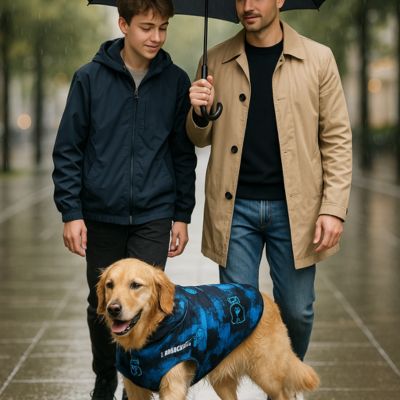 Imperméable pour chien grande taille bleu respirant confort