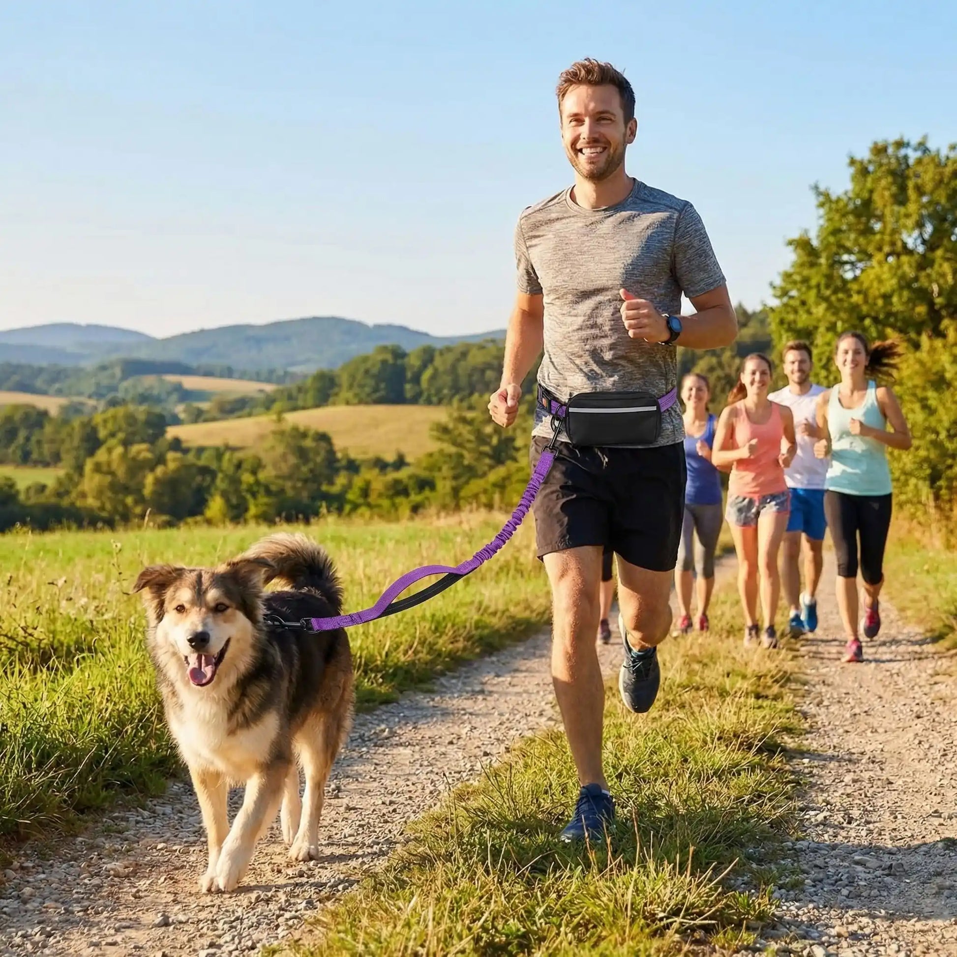 keneticdog groupe d amies jogging ensemble laisse canicross