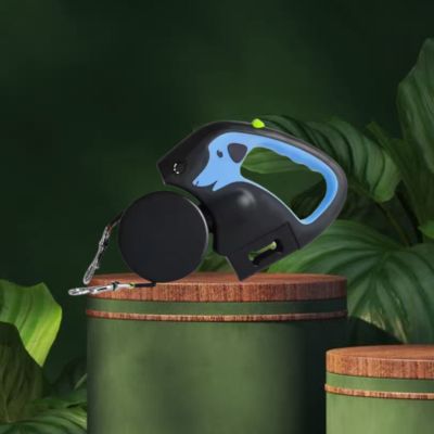 Laisse à enrouleur pour chien bleu podium