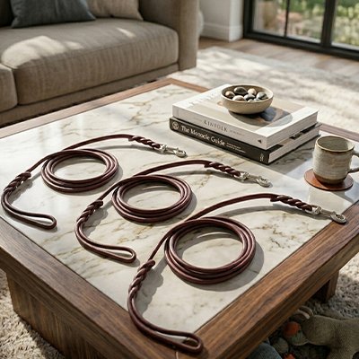 Laisse chien en cuir trois tailles