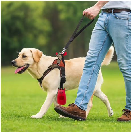 laisse chien marchant maitre