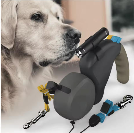 Laisse double pour chien moderne anti-enchevêtrement