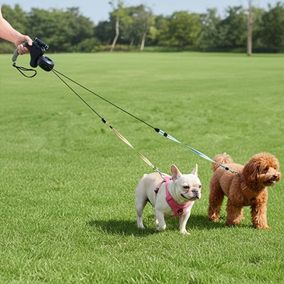 Laisse double pour chien solide douce