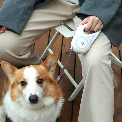 laisse enrouleur pour chien assis maitre