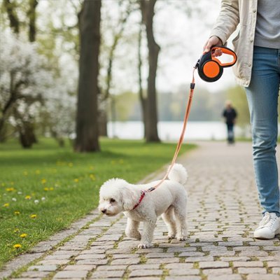 Laisse enrouleur pour chien extensible réfléchissant