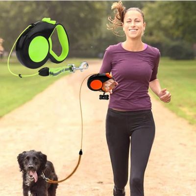 Laisse enrouleur pour chien extensible vert orange