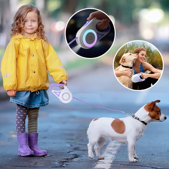 laisse enrouleur pour chien petite fille