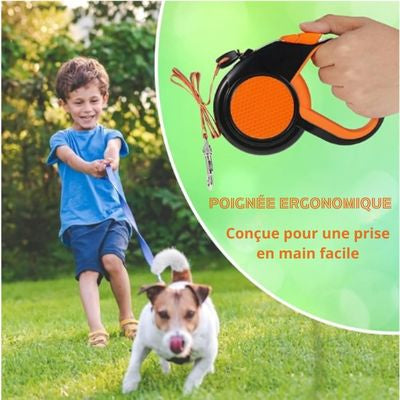 laisse-enrouleur-pour-chien-poignée ergonomique prise en main facile