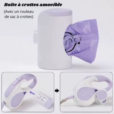 laisse pour chien enrouleur boite crottes