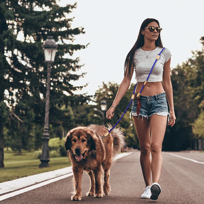 laisse pour chien femme marchant