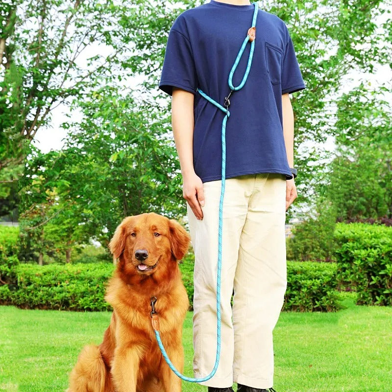 laisse pour chien mains libres bleu 1