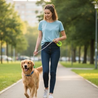 laisse pour chien mauve poignee mousse