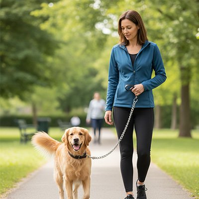 Laisse pour chien métallique pratique