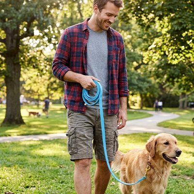 Longe pour Chien en observation dans un parc