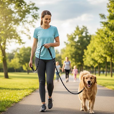 Longe pour chien poignée ergonomique