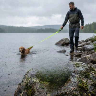 longe sprint antidérapante longe pour chien vert fluo