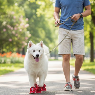 maitre et chien marche parc Chaussures chien
