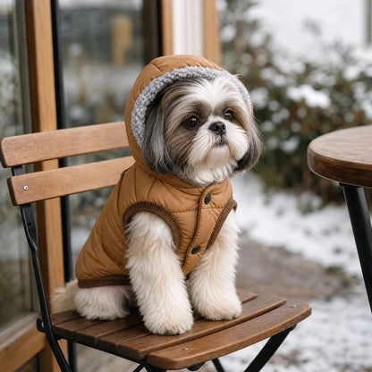 Manteau Chien capuche chien assis sur une chaise