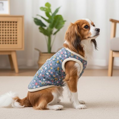 Manteau Chien protection du froid bleu