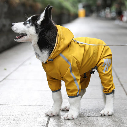 manteau pour chien capuche rue jaune