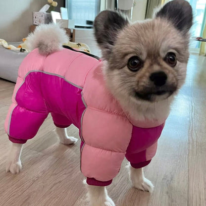 manteau pour chien debout combinaison rose