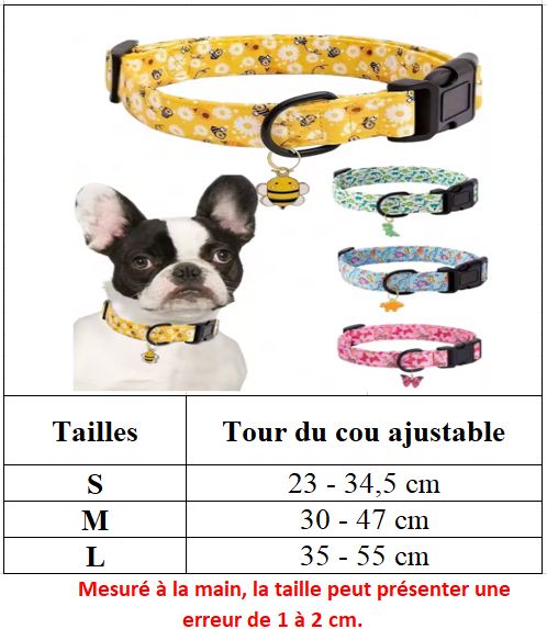 Modèle collier chiot taille