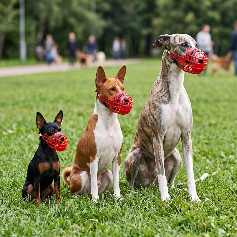 Muselière chien​ rouge trois tailles