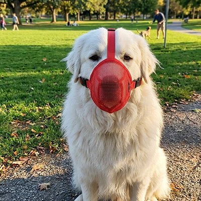 Muselière pour chien rouge chien porte la muselière 