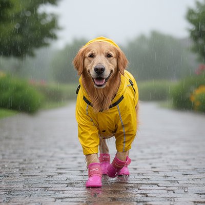 Paire bottes pour chien rose 