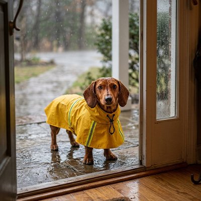 Patapluie Imperméable pour chien​ bande réfléchissante