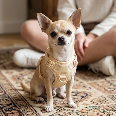Patte Libre Harnais chien beige
