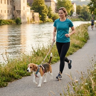 Patte royale séance de jogging pour le chien avec son Harnais chien