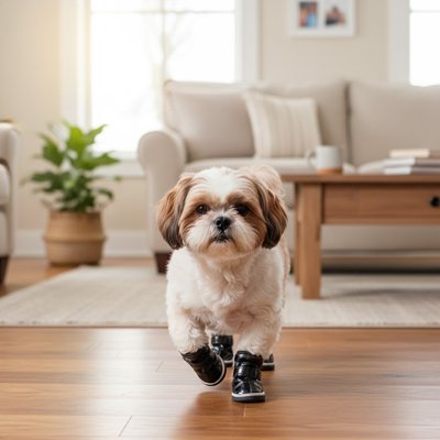 Petit chien court appartement Bottes pour Chien noir