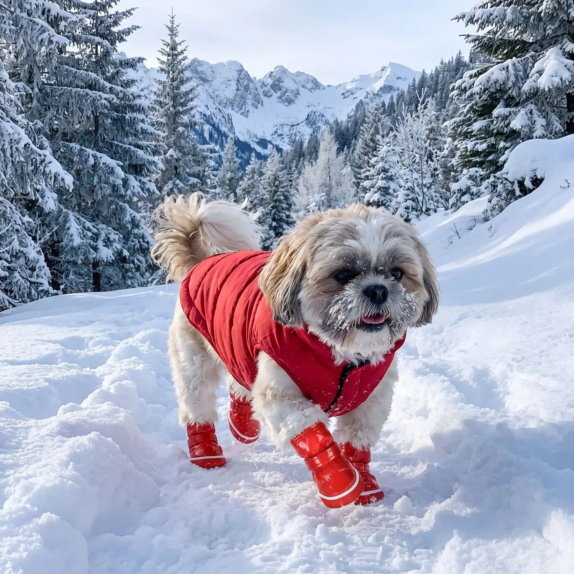 Petit chien neige froid bottes pour chien fourrées