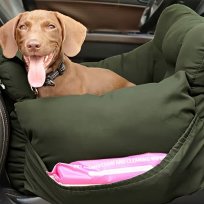 Petit installé sac auto pour chien vert