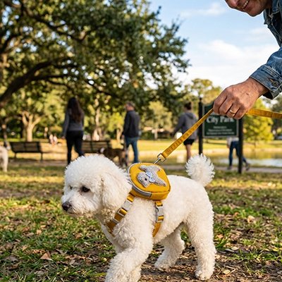 Petit voyageur jaune harnais pour chien 