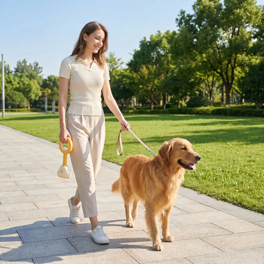 Poo catch ramasse crotte chien jaune