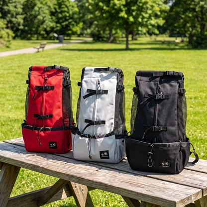 Présentation des trois couleur de Sac a dos chien