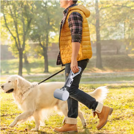 Promen net gris ramasse crotte pour chien chien maitre promenade