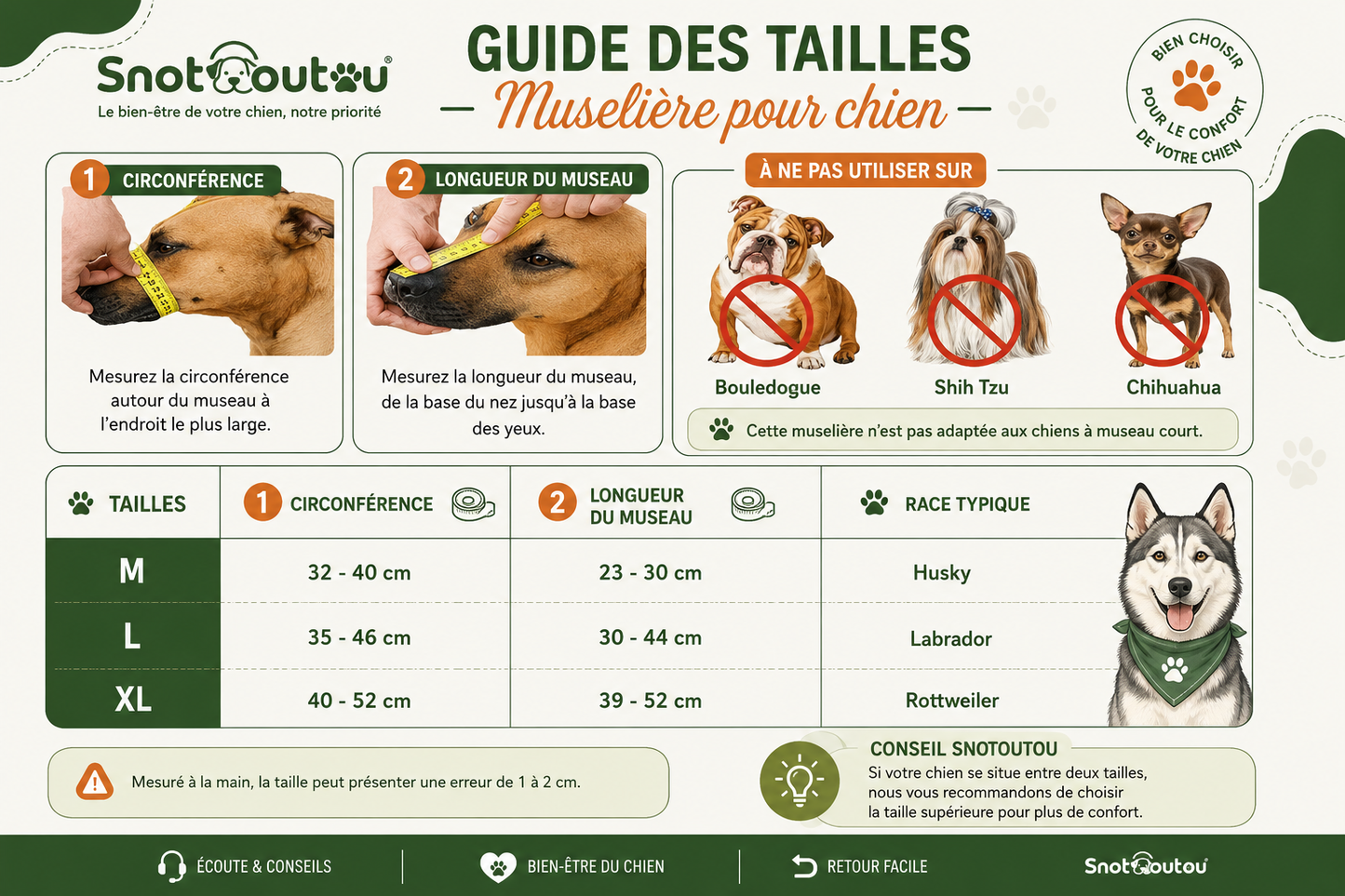 Protection muselière pour chien rouge taille