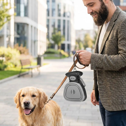 ramasse crottes pour chien gris attacher laisse