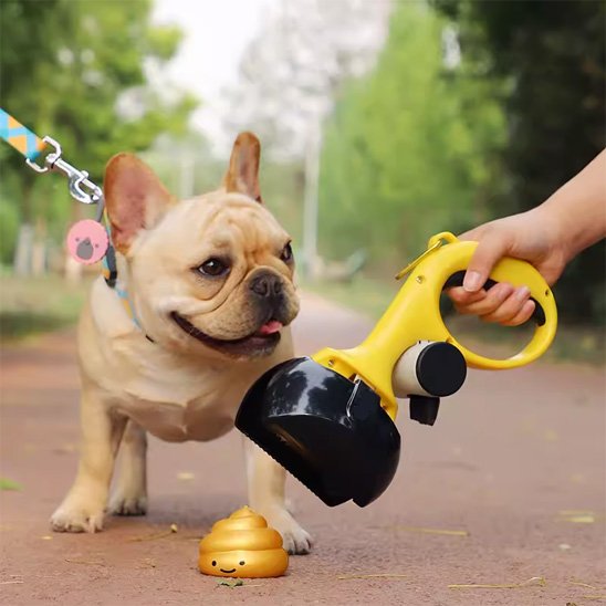 ramasse crottes pour chien jaune